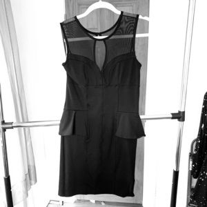 Bebe Black Mesh Bodycon Dress